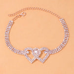Rhinestone Double Heart Anklet for Women Hollow Out Love Foot Anklet-Anklets-Arimonz-TYPE 1-Rose gold-Arimonz