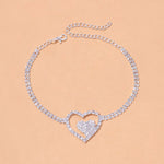 Rhinestone Double Heart Anklet for Women Hollow Out Love Foot Anklet-Anklets-Arimonz-TYPE 4-Silver-Arimonz