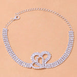 Rhinestone Double Heart Anklet for Women Hollow Out Love Foot Anklet-Anklets-Arimonz-TYPE 5-Silver-Arimonz
