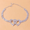 Rhinestone Double Heart Anklet for Women Hollow Out Love Foot Anklet-Anklets-Arimonz-Arimonz