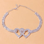 Rhinestone Double Heart Anklet for Women Hollow Out Love Foot Anklet-Anklets-Arimonz-Arimonz