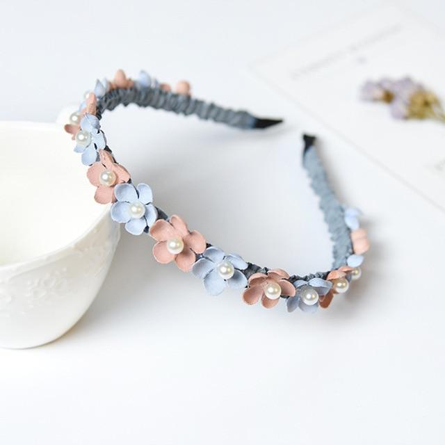 Rhinestone Flower Headband-Hair Accessories-Arimonz-Blue-Arimonz