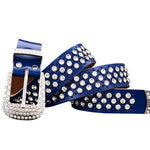 Rhinestone Genuine Leather Belts Pin Buckle Belt Woman Metal Pin Belt-Belts-Arimonz-Arimonz