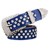 Rhinestone Genuine Leather Belts Pin Buckle Belt Woman Metal Pin Belt-Belts-Arimonz-Blue-95cm/36in-Arimonz