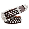 Rhinestone Genuine Leather Belts Pin Buckle Belt Woman Metal Pin Belt-Belts-Arimonz-Coffee-95cm/36in-Arimonz