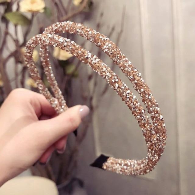 Rhinestone Hair Band-Hair Accessories-Arimonz-Brown-Arimonz