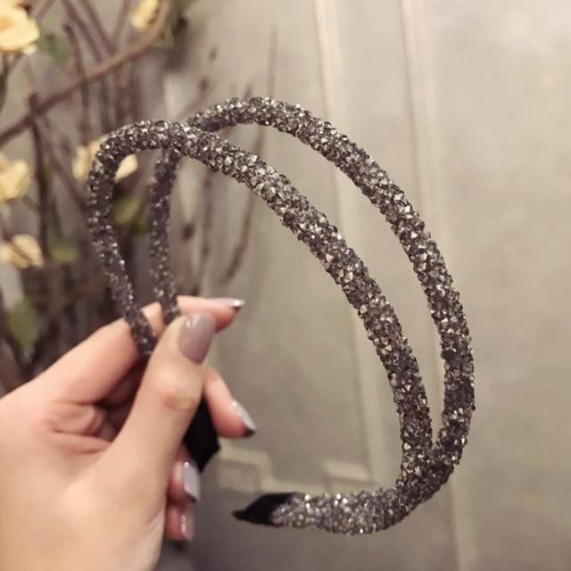 Rhinestone Hair Band-Hair Accessories-Arimonz-Gray-Arimonz