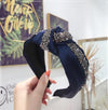 Rhinestone Hairband Wide Side Headband Middle Knot Hair Accessory-Hair Accessories-Arimonz-Arimonz