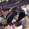 Rhinestone Hairband Wide Side Headband Middle Knot Hair Accessory-Hair Accessories-Arimonz-black hairband black sequin-Arimonz