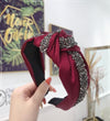 Rhinestone Hairband Wide Side Headband Middle Knot Hair Accessory-Hair Accessories-Arimonz-red hairband-Arimonz