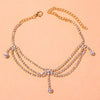 Rhinestone Tennis Chain Anklet Foot Simple Chain Leg Anklet Bracelet-Anklets-Arimonz-Gold-color-Arimonz