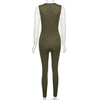 Ribbed Sleeveless Skinny Jumpsuits Deep women Romper Outfit-Night Out Jumpsuits & Rompers-Arimonz-Arimonz