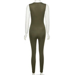 Ribbed Sleeveless Skinny Jumpsuits Deep women Romper Outfit-Night Out Jumpsuits & Rompers-Arimonz-Arimonz