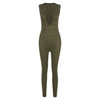 Ribbed Sleeveless Skinny Jumpsuits Deep women Romper Outfit-Night Out Jumpsuits & Rompers-Arimonz-S-Arimonz