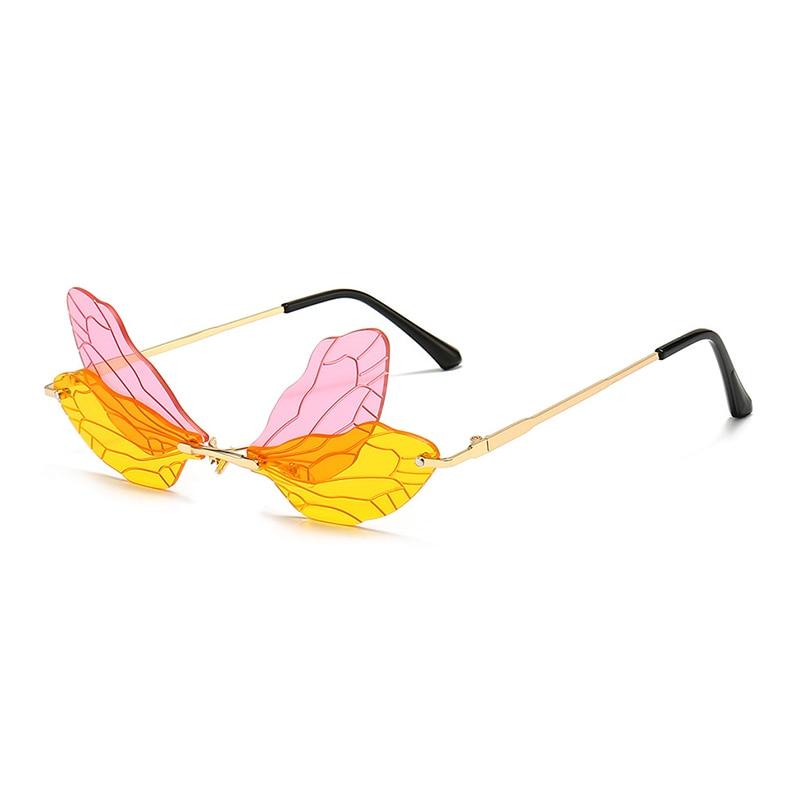 Rimless Dragonfly Wing Sunglasses For Women Vintage Sunglasses-Sunglasses-Arimonz-Arimonz