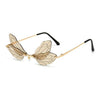 Rimless Dragonfly Wing Sunglasses For Women Vintage Sunglasses-Sunglasses-Arimonz-Champagne-Arimonz