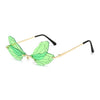 Rimless Dragonfly Wing Sunglasses For Women Vintage Sunglasses-Sunglasses-Arimonz-Green-Arimonz