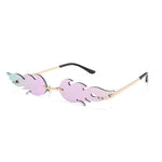 Rimless Fire Flame Shaped And Unisex Sunglasses Shades-Sunglasses-Arimonz-Arimonz