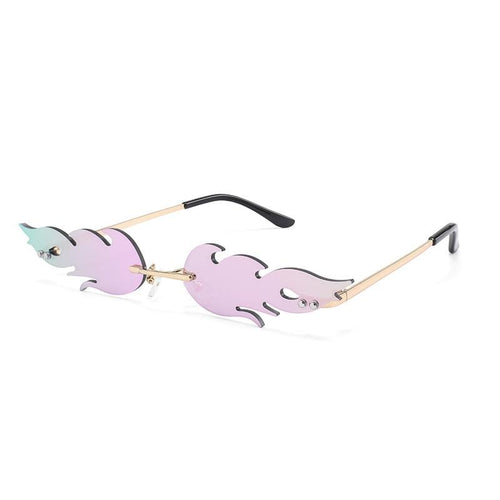Rimless Fire Flame Shaped And Unisex Sunglasses Shades-Sunglasses-Arimonz-Arimonz