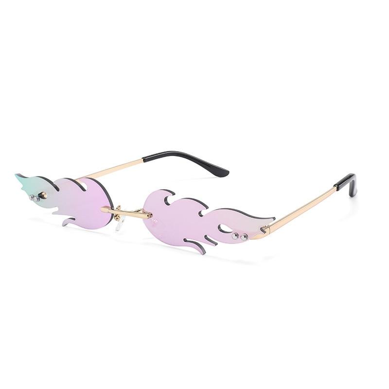 Rimless Fire Flame Shaped And Unisex Sunglasses Shades-Sunglasses-Arimonz-Arimonz