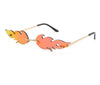 Rimless Fire Flame Shaped And Unisex Sunglasses Shades-Sunglasses-Arimonz-Arimonz