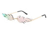 Rimless Fire Flame Shaped And Unisex Sunglasses Shades-Sunglasses-Arimonz-Arimonz