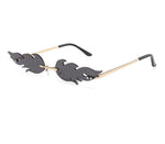 Rimless Fire Flame Shaped And Unisex Sunglasses Shades-Sunglasses-Arimonz-Gray-Arimonz
