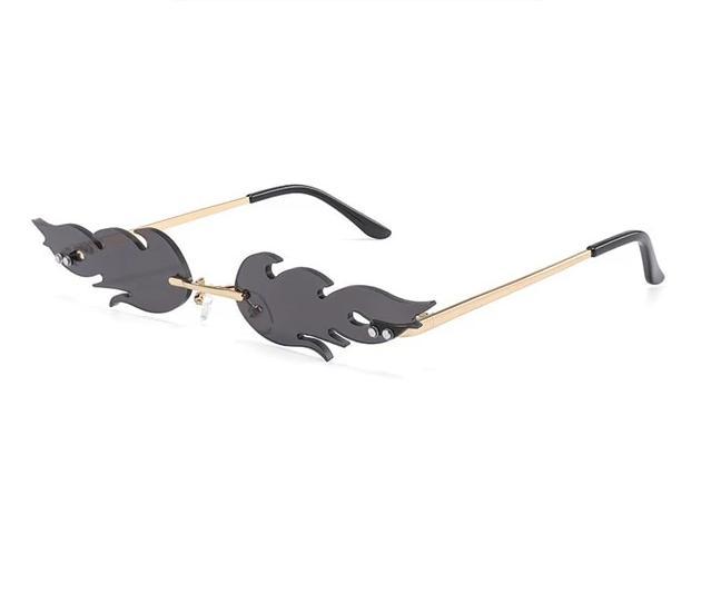 Rimless Fire Flame Shaped And Unisex Sunglasses Shades-Sunglasses-Arimonz-Gray-Arimonz