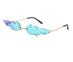 Rimless Fire Flame Shaped And Unisex Sunglasses Shades-Sunglasses-Arimonz-Green-Arimonz
