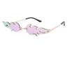 Rimless Fire Flame Shaped And Unisex Sunglasses Shades-Sunglasses-Arimonz-Purple-Arimonz