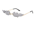 Rimless Fire Flame Shaped And Unisex Sunglasses Shades-Sunglasses-Arimonz-Silver-Arimonz