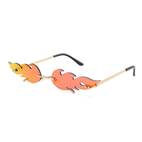 Rimless Fire Flame Shaped And Unisex Sunglasses Shades-Sunglasses-Arimonz-Arimonz