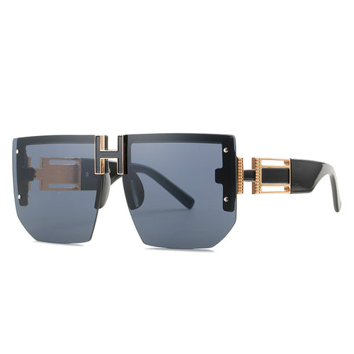 Rimless Oversized Sunglasses Women Vintage Square Flat Top Sun Glasses-Sunglasses-Arimonz-Arimonz