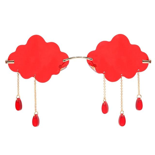 Rimless Rain Clouds Sunglasses For Women Fashionable Sunglasses-Sunglasses-Arimonz-red-Arimonz