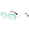 Rimless Rectangle Women Gradient Sun Glasses Retro Sunglasses-Sunglasses-Arimonz-Arimonz