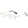 Rimless Rectangle Women Gradient Sun Glasses Retro Sunglasses-Sunglasses-Arimonz-Gold-Arimonz