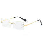 Rimless Rectangle Women Gradient Sun Glasses Retro Sunglasses-Sunglasses-Arimonz-Gold-Arimonz