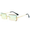 Rimless Rectangle Women Gradient Sun Glasses Retro Sunglasses-Sunglasses-Arimonz-Gold Yellow Pink-Arimonz