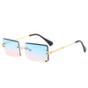 Rimless Rectangle Women Gradient Sun Glasses Retro Sunglasses-Sunglasses-Arimonz-Arimonz
