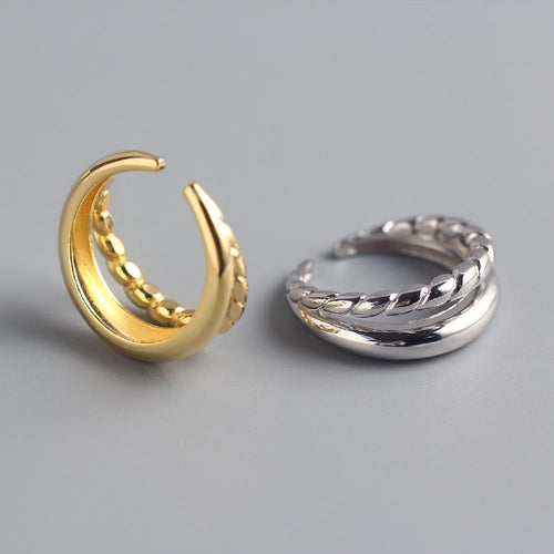 Rings - Double Tidal Twist Adjustable Ring Adjustable Round Rings Women