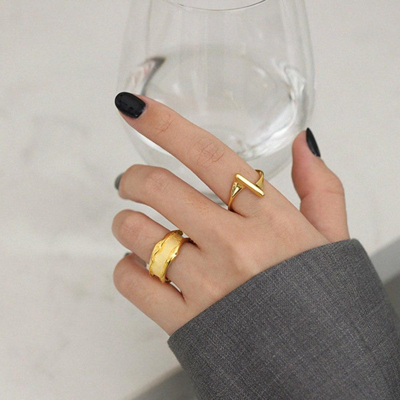 Rings - Geometric Enamel Adjustable Ring Fashion Jewelry For Women
