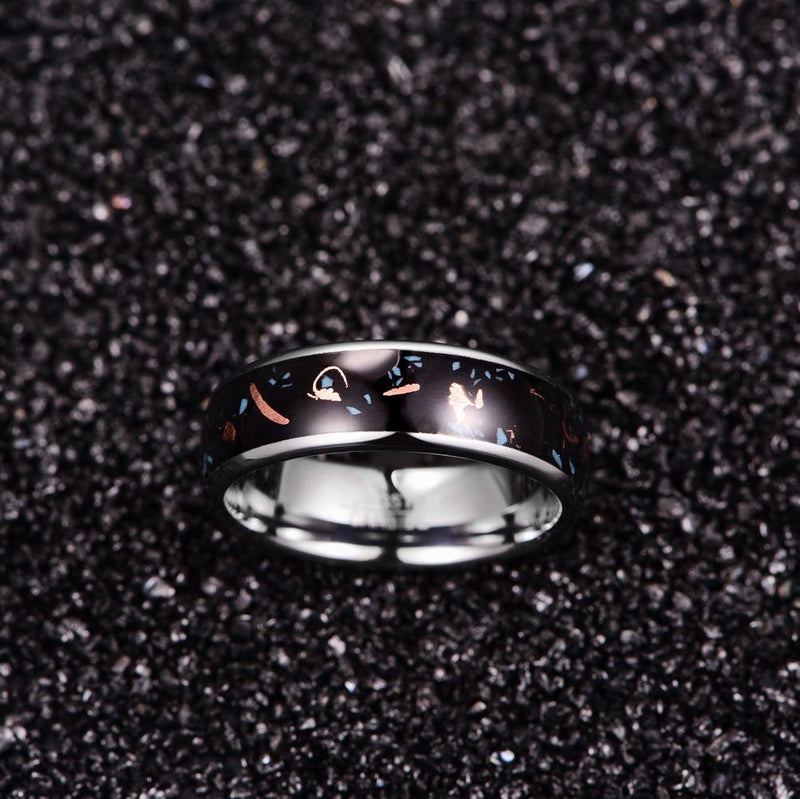 Rings - Rhodium Plated Retro Copper Shavings Ring