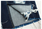 Ripped Bodycon Denim Skirts Women Midi Pencil Skirt Wrap Jeans Skirt-Denim Skirts-Arimonz-Arimonz