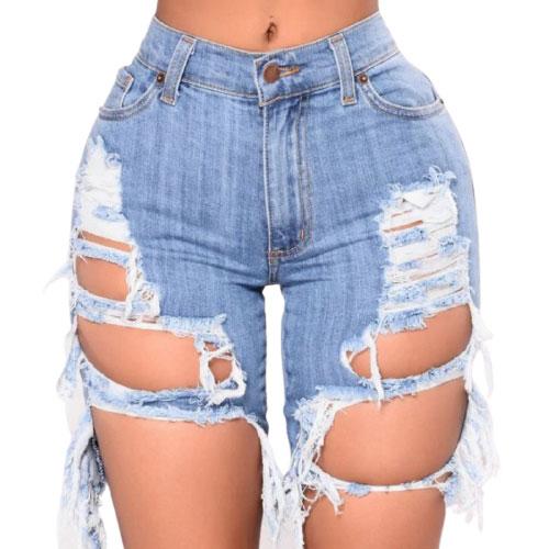 Ripped Shorts High Waist-Denim Shorts-Arimonz-S-Arimonz
