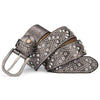 Rivet Vintage Designer Punk Belt Women Genuine Real Leather Waist Belt-Belts-Arimonz-Gray Sliver-95cm/37inches-Arimonz