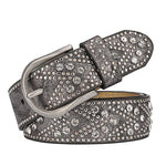 Rivet Vintage Designer Punk Belt Women Genuine Real Leather Waist Belt-Belts-Arimonz-Arimonz