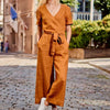 Rompers Jumpsuit Short Sleeve Playsuit Women Wide Leg Jumpsuit-Casual Jumpsuits & Rompers-Arimonz-Arimonz