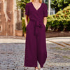 Rompers Jumpsuit Short Sleeve Playsuit Women Wide Leg Jumpsuit-Casual Jumpsuits & Rompers-Arimonz-Arimonz