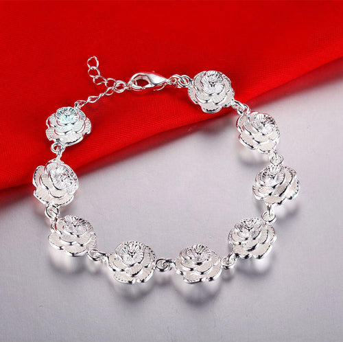 Rose Flower Chain Bracelet-Braceletes-Arimonz-Arimonz