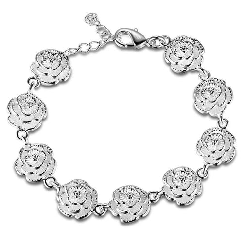 Rose Flower Chain Bracelet-Braceletes-Arimonz-Arimonz